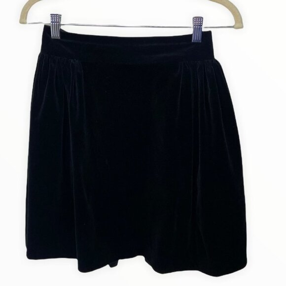 Milly Of New York Black Velvet Mini‎ Skirt Original Size 2 Pockets Minimalist - Picture 1 of 8